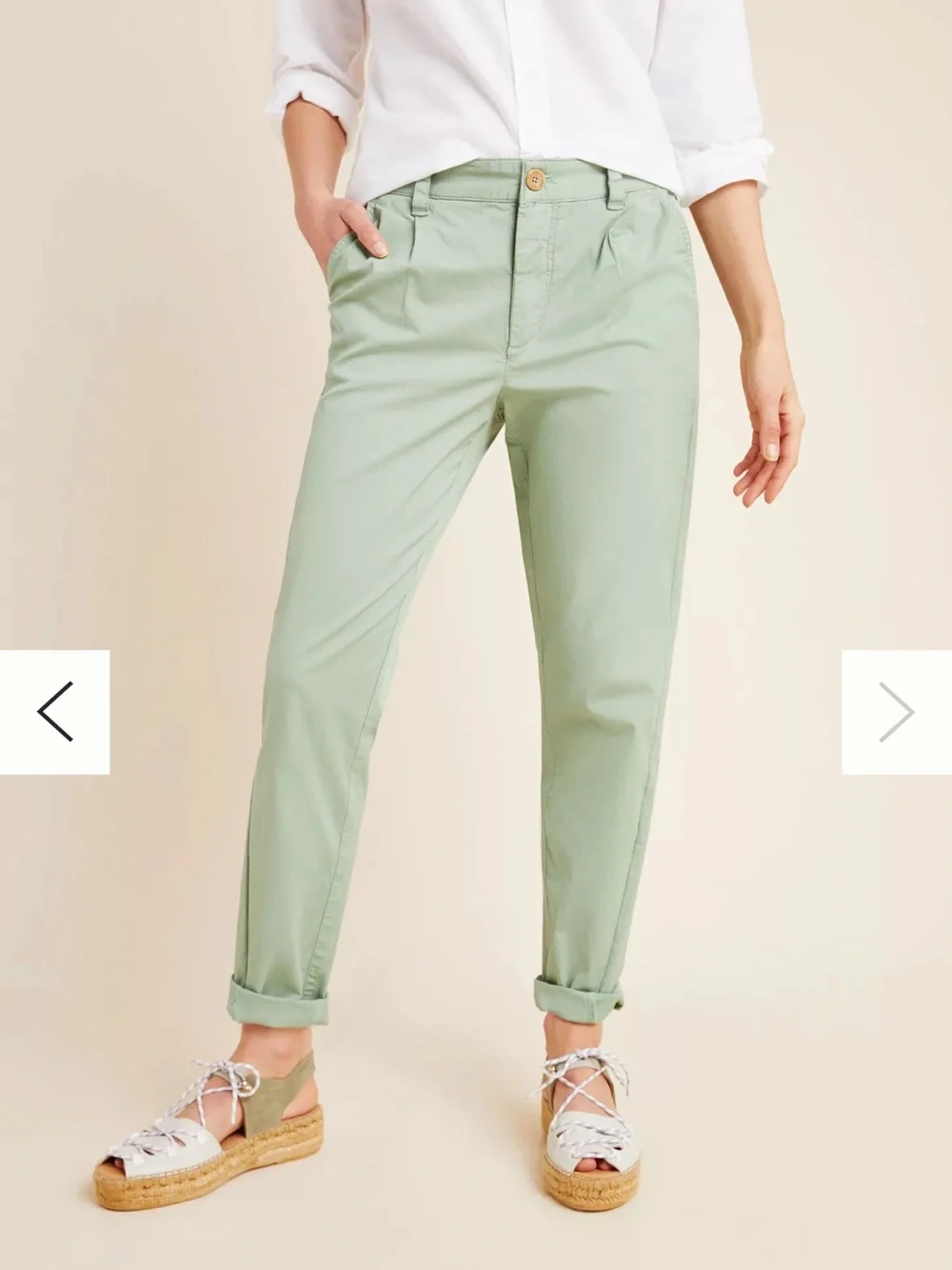 Anthropologie scout slim pleated pants Sage Green - Picture 10 of 10